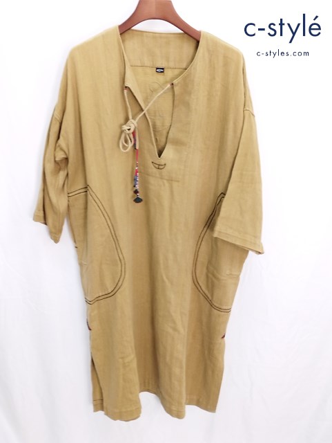 45R フォーティーファイブアール カディチノ PONCHO DRESS 0 ベージュ 手紡ぎ手織り レディース