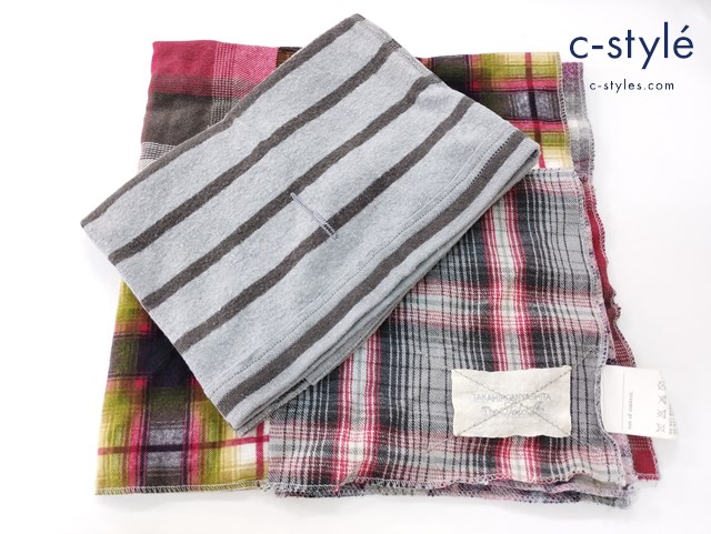 TAKAHIROMIYASHITATheSoloIst. パッチワークバンダナ マルチカラー ネックウォーマー グレー系