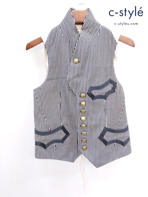 NUMBER (N)INE ナンバーナイン ジレ 2 ホワイト×ブラック ストライプ柄 S09-NJ032A 宮下貴裕 日本製