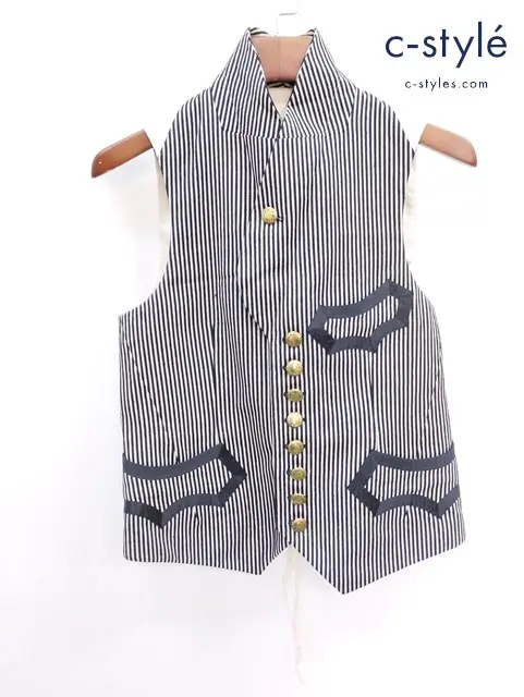 NUMBER (N)INE ナンバーナイン ジレ 2 ホワイト×ブラック ストライプ柄 S09-NJ032A 宮下貴裕 日本製