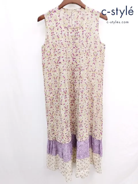 45R フォーティーファイブアール ノースリーブワンピース 1 アイボリー 小花 コットン