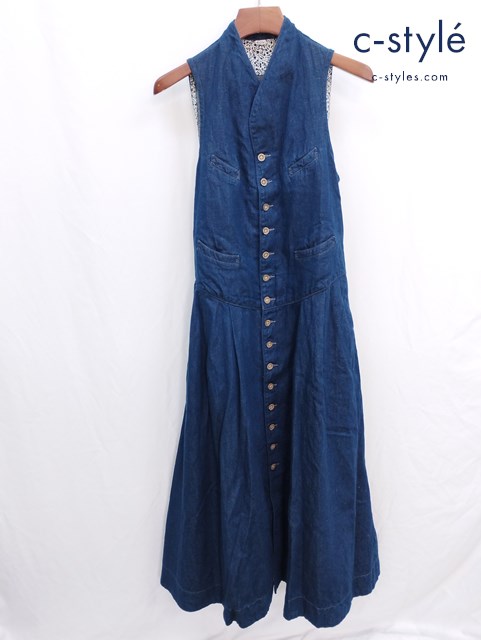 45R フォーティーファイブアール デニムのベストドレス FREE インディゴ ワンピース