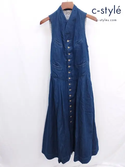 45R フォーティーファイブアール デニムのベストドレス FREE インディゴ ワンピース