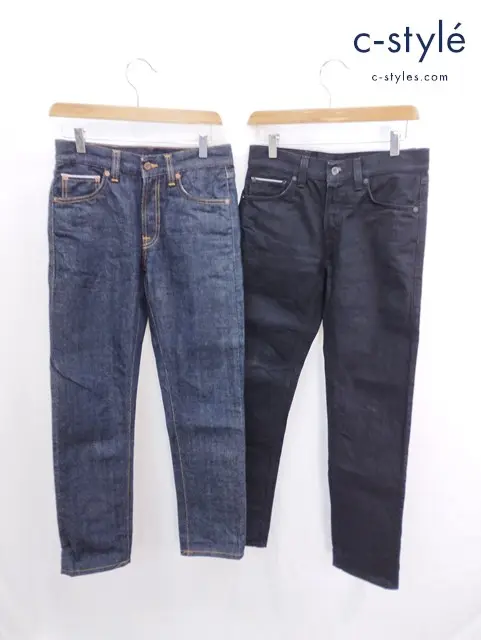Nudie Jeans ヌーディージーンズ デニムパンツ W27 L30 ブラック インディゴ コットン イタリア製