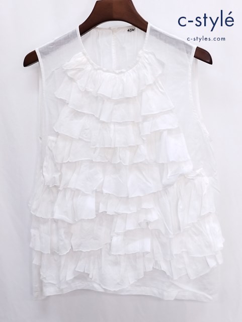 45R フォーティーファイブアール タンクトップブラウス 3 ホワイト コットン レディース