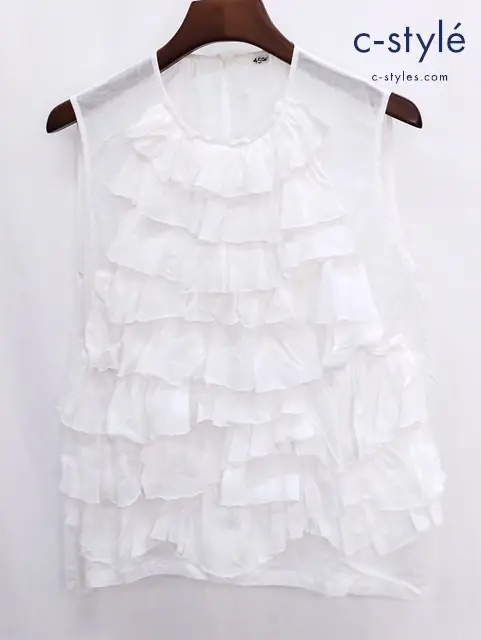 45R フォーティーファイブアール タンクトップブラウス 3 ホワイト コットン レディース