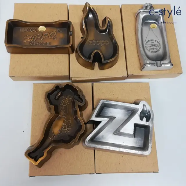 ZIPPO ジッポー 灰皿 WINDY ウィンディ ZIPPOロゴ型 ZIPPO炎ロゴ型 サイズ 形 色々 まとめ 計5点 喫煙具