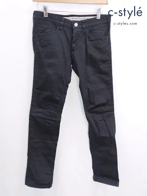 NUMBER (N)INE ナンバーナイン デニムパンツ 0 ブラック ハート涙 レザーパッチ NNP-S908B