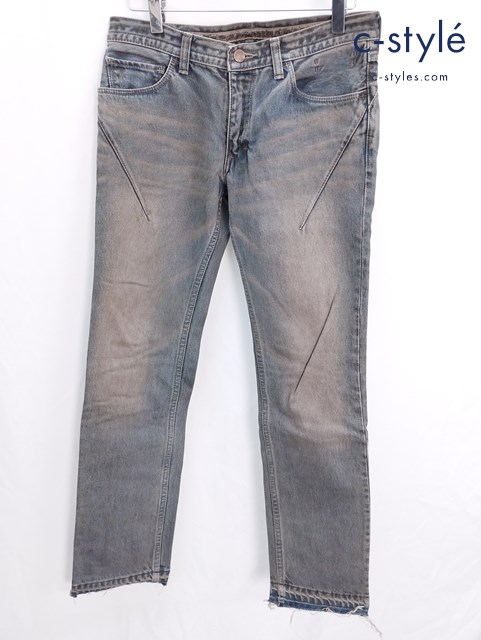 NUMBER (N)INE ナンバーナイン パンツ 1 インディゴ ハート涙 レザーパッチ S07-NN007A ジッパーフライ