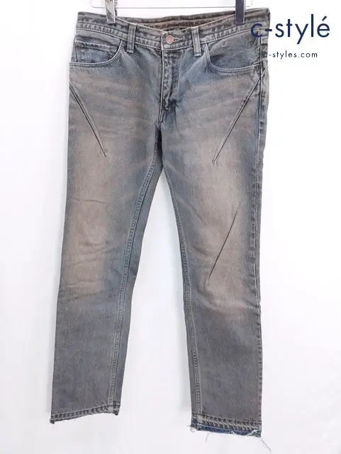 NUMBER (N)INE ナンバーナイン パンツ 1 インディゴ ハート涙 レザーパッチ S07-NN007A ジッパーフライ