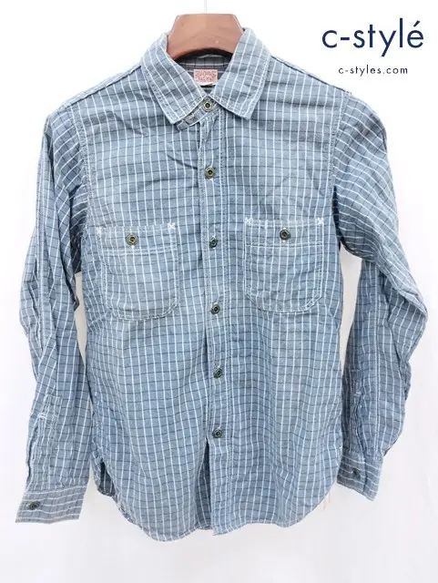 FREEWHEELERS フリーホイーラーズ NEAL CASSADY RAIL ROAD 長袖 シャツ size 14 ブルー系