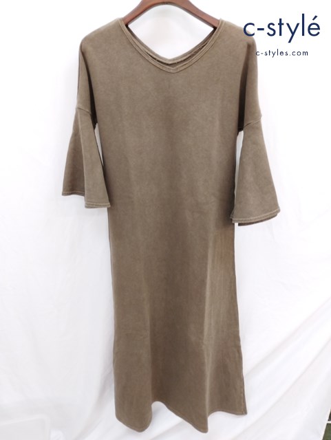 KAPITAL キャピタル ワンピース 1 カーキ フレア袖 日本製 コットン100 厚手