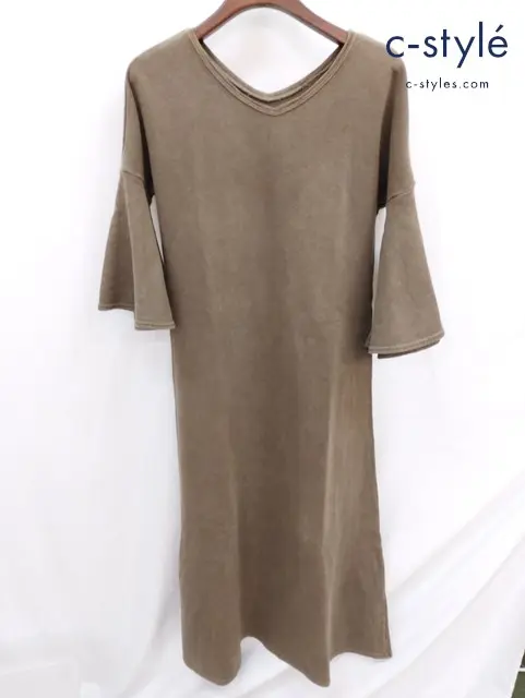 KAPITAL キャピタル ワンピース 1 カーキ フレア袖 日本製 コットン100 厚手