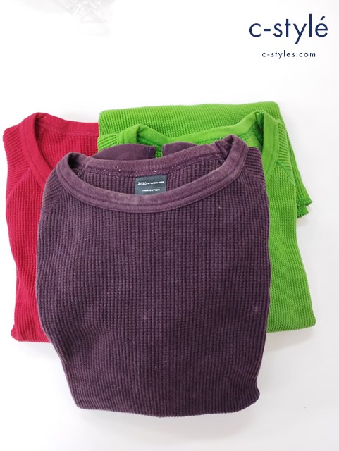 NUMBER (N)INE ナンバーナイン Tシャツ 長袖 1 ブラウン系 2 グリーン レッド 綿100％ 計3点