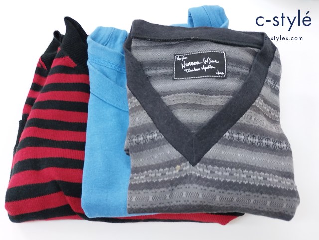 NUMBER (N)INE 半袖Tシャツ 1 ボーダー柄 タンクトップ 2 無地 薄手ニットシャツ 2 ボーダー柄 計3点