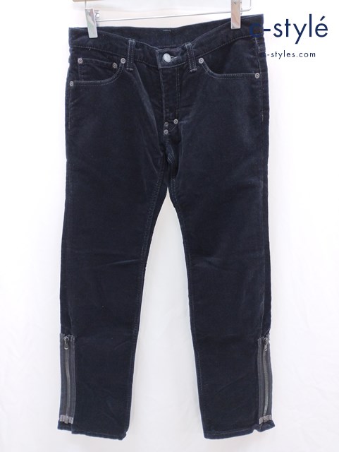 NUMBER (N)INE ナンバーナイン コーデュロイパンツ 0 ブラック ハート涙パッチ F06-NP019B ジッパーフライ