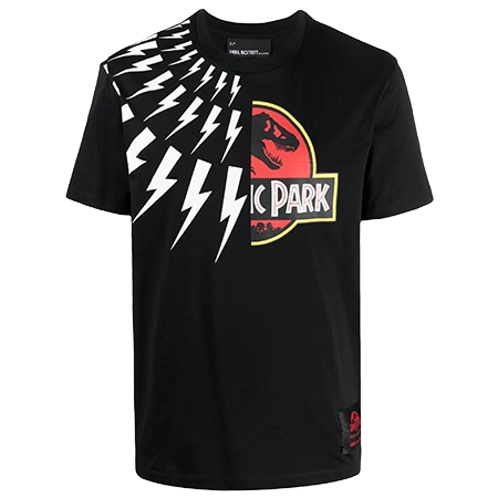 NEIL BARRETT(ニールバレット) Tシャツ Jurassic Park ＆ Fairisle Thunderbolt Tシャツ