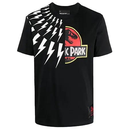 NEIL BARRETT(ニールバレット) Tシャツ Jurassic Park ＆ Fairisle Thunderbolt Tシャツ