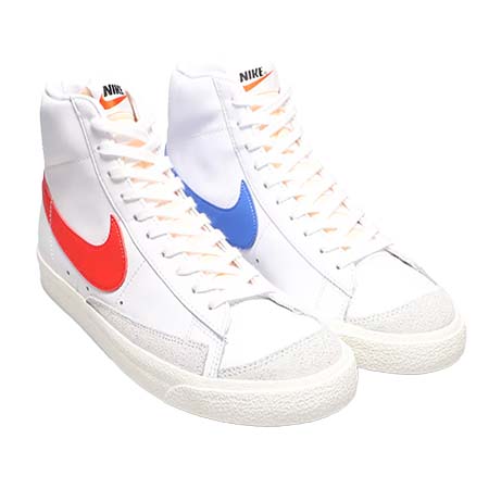 NIKE(ナイキ) ブレーザー NIKE BLAZER MID ’77 VNTG WHITE/HABANERO RED-MEDIUM BLUE-SAIL 22SU-I