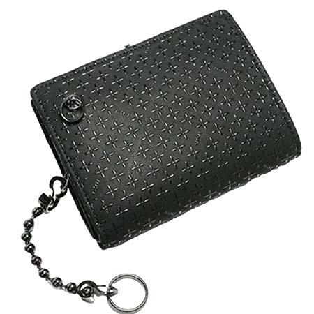 NUMBER (N)INE(ナンバーナイン) 財布 NUMBER (N)INE × 印傳屋(印伝屋）二つ折り財布・がま札財布 BLACK&BLACK