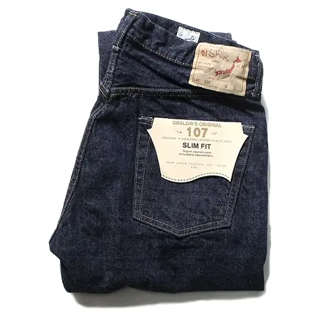 orSlow(オアスロウ) デニム 107 ワンウォッシュ アイビーフィット 細身 テーパード ジーンズ