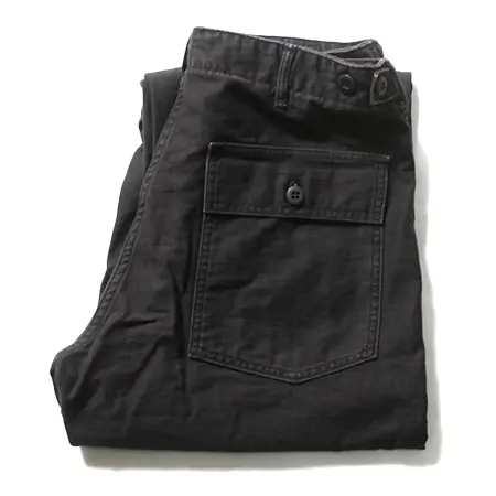 orSlow(オアスロウ) ファティーグパンツ 5002 レギュラーフィット ブラック ストーンウォッシュ