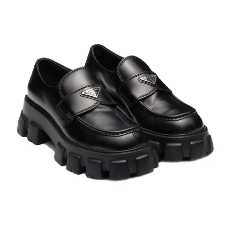 PRADA(プラダ) ローファー プラダ モノリス ブラッシュドレザー ローファー