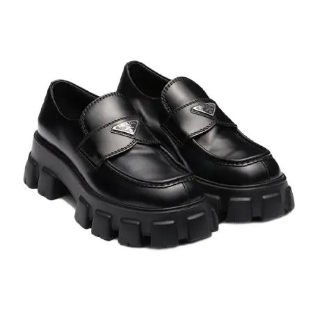 PRADA(プラダ) ローファー プラダ モノリス ブラッシュドレザー ローファー