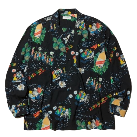 RADIALL(ラディアル) シャツ RADIALL HOT DUB – OPEN COLLARED SHIRT L/S (Black) [RAD-23SS-SH012]