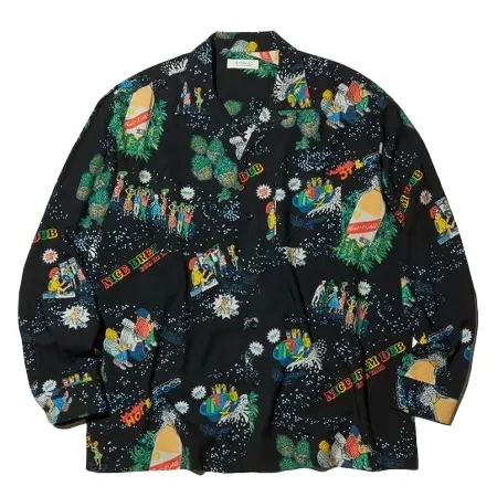 RADIALL(ラディアル) シャツ RADIALL HOT DUB – OPEN COLLARED SHIRT L/S (Black) [RAD-23SS-SH012]