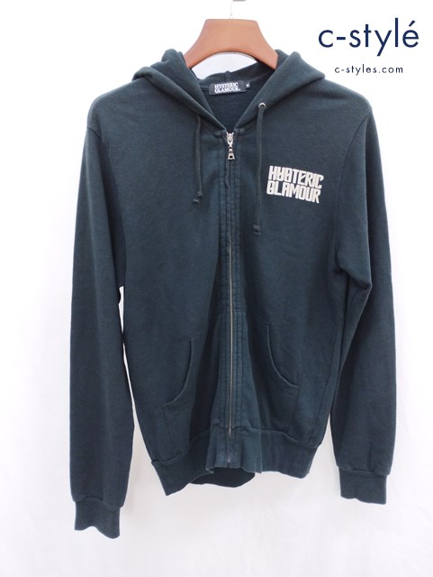 HYSTERIC GLAMOUR ヒステリックグラマー SEARCH AND DESTROY フルジップ パーカー M ブラック 0211CF05