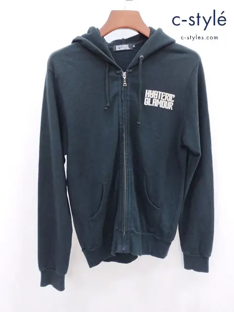 HYSTERIC GLAMOUR ヒステリックグラマー SEARCH AND DESTROY フルジップ パーカー M ブラック 0211CF05