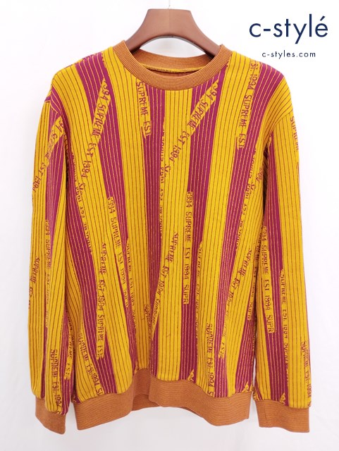 SUPREME シュプリーム Textured Stripe Crewneck M マルチカラー ニット