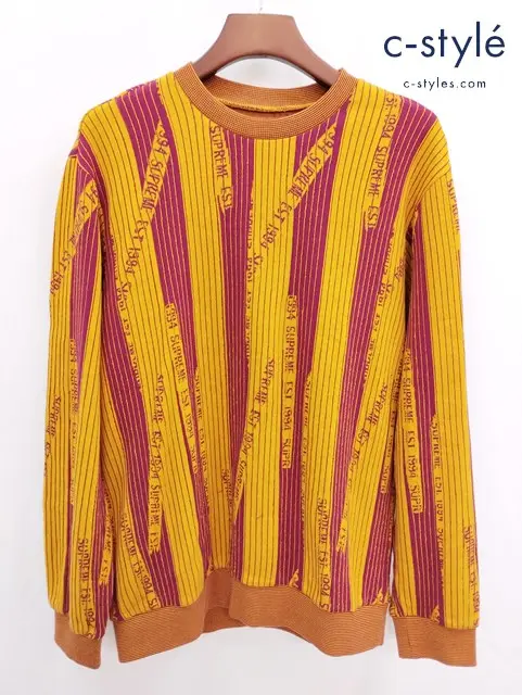 SUPREME シュプリーム Textured Stripe Crewneck M マルチカラー ニット