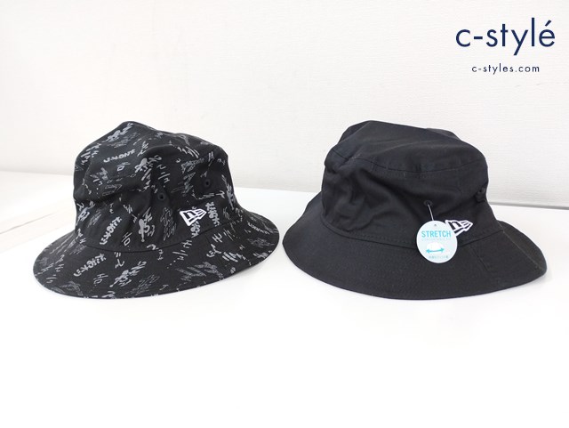 NEW ERA ニューエラ バケットハット ストレッチ グラップラー刃牙 擬音 L/XL ブラック