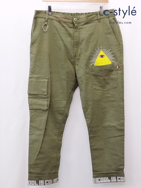 PUNKDRUNKERS パンクドランカーズ ピラミッドミリタリーパンツ XL カーキ