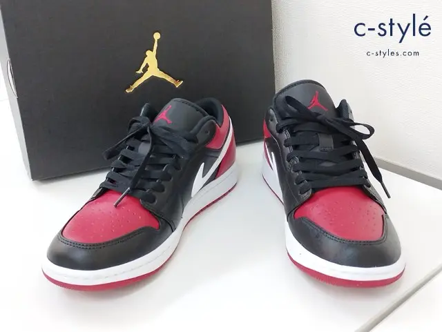 NIKE ナイキ スニーカー 27cm レッド×ブラック AIR JORDAN 1 LOW 553558-066 ローカット