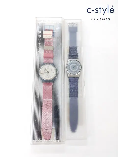 Swatch スウォッチ 腕時計 クォーツ マルチカラー パープル×シルバー GX123 CHRONO JFK SCN103