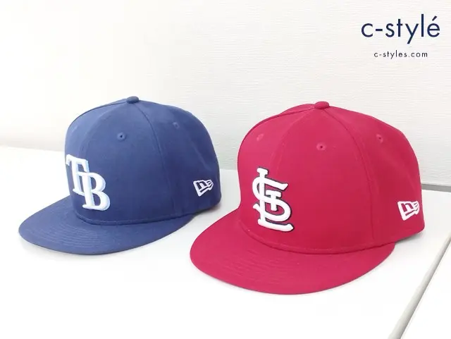 NEW ERA キャップ 7 1/4 ネイビー レッド MLB タンパベイレイズ セントルイスカージナルス