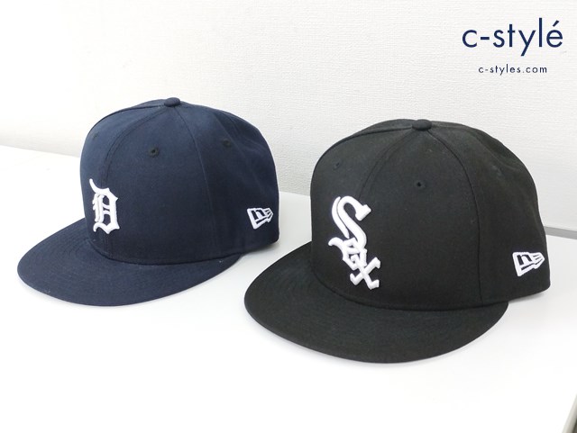 NEW ERA ニューエラ キャップ 7 1/4 ブラック ネイビー MLB 59FIFTY ホワイトソックス タイガース
