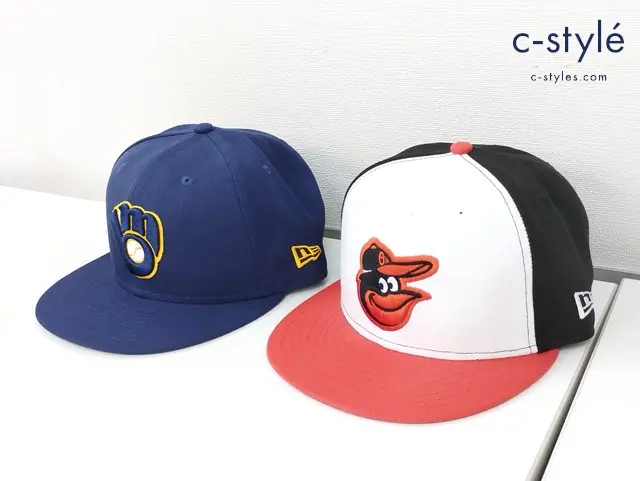 NEW ERA ニューエラ キャップ 7 1/4 ネイビー オレンジ×ホワイト MLB 59FIFTY オリオールズ