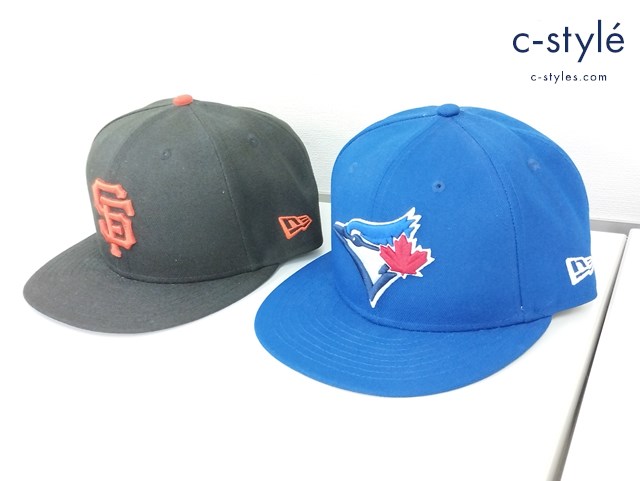 NEW ERA ニューエラ キャップ 7 1/4 ブルー ブラック 59FIFTY MLB ジャイアンツ ブルージェイズ
