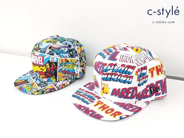 NEW ERA ニューエラ キャップ マルチカラー 7 3/8 ホワイト系 FREEサイズ MARVEL COMICS