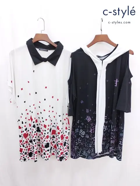 ankoROCK アンコロック ロングシャツ FREE ブラック ホワイト系 リボン 大平峻也 猫耳