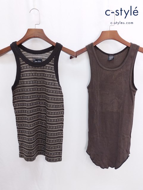 NUMBER (N)INE ナンバーナイン ノースリーブタンクトップ 2 ブラウン系 マルチカラー