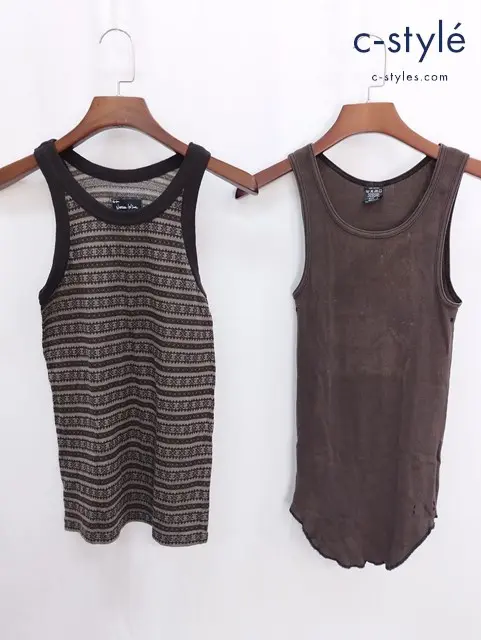 NUMBER (N)INE ナンバーナイン ノースリーブタンクトップ 2 ブラウン系 マルチカラー