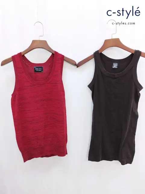 NUMBER (N)INE ナンバーナイン ノースリーブタンクトップ 2 ブラウン系 レッド系