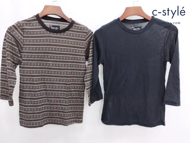 NUMBER (N)INE ナンバーナイン ロンT カットソー 長袖 1 ブラック 無地 ブラウン系 総柄