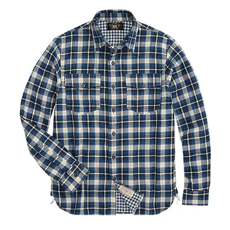 RRL(ダブルアールエル) シャツ チェック ダブルフェイスド ワークシャツ