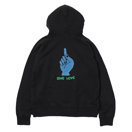 sacai(サカイ) パーカー sacai Gonz ONE LOVE Hoodie -BLACK 001- (24-0815S)